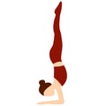 Yoga. Headstand. Vector illustration.